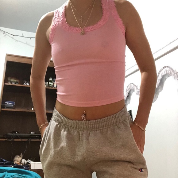 Bedazzled baby pink authentic Playboy TANK TOP - Picture 2 of 3